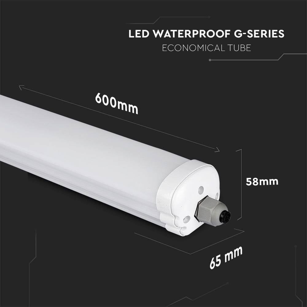 V-TAC VT-6076 LED-Feuchtraumleuchte LED-Röhre Neutralweiß Weiß 18 W EEK E 4STÜCK - 3800170210059