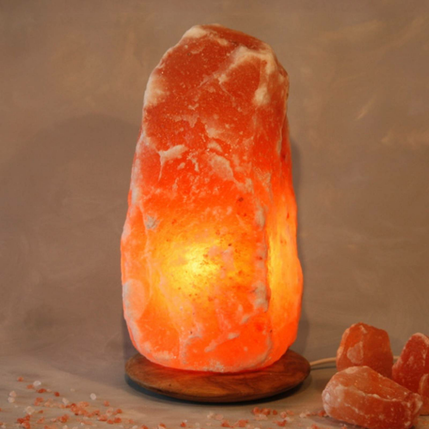 B-Ware Wagner Life Beleuchteter Salzkristall Rock Holzsockel Lampe Leuchte Dekolampe - 9608054