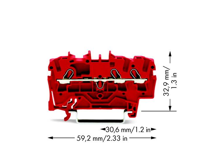 Wago 2002 1303 Durchgangsklemme Klemme Anschluss 5.20 Mm Zugfeder Rot 100 St B-Ware - 4044918081498