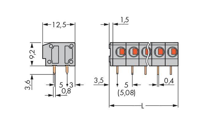 Wago 235 402 Federkraftklemmblock 1.50 Mm² Polzahl 2 Grau Printklemmen Klemme B-Ware - 4044918653923