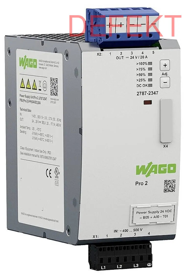 D-Ware Wago Stromversorgungsgehäuse Netzteil Pro 2 Gehäuse 20 A 480 W Defektware - 4055144132052