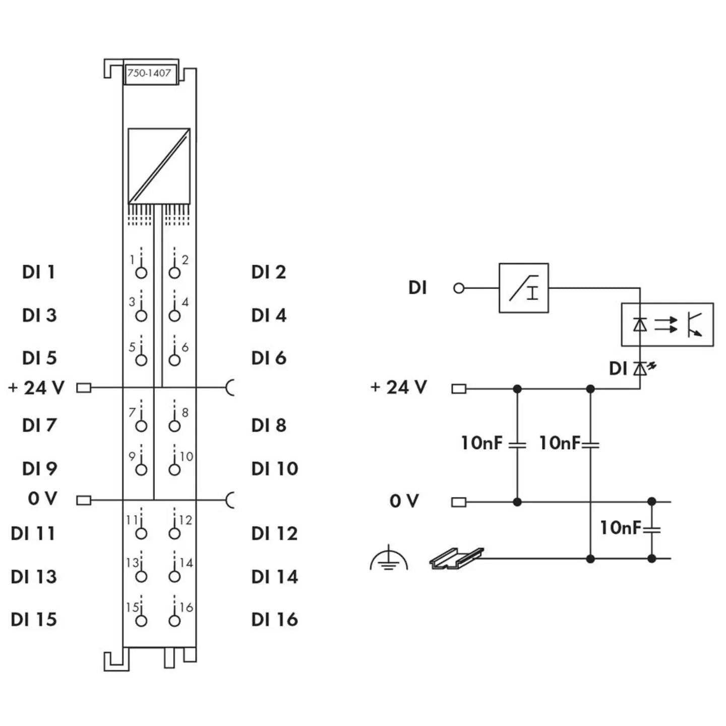 B-Ware Wago Sps Digitaleingangsmodul Eingangsklemme 7501407 Hutschiene Lichtgrau 1 Stk - 4045454905583