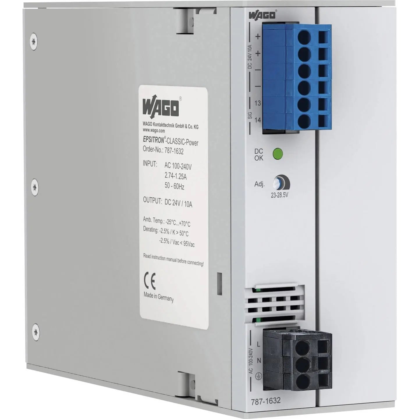 B-Ware Wago Stromversorgungen Epsitron Hutschienen Netzteil Stromversorgung Dc 24 V 10 A - 4055143060516