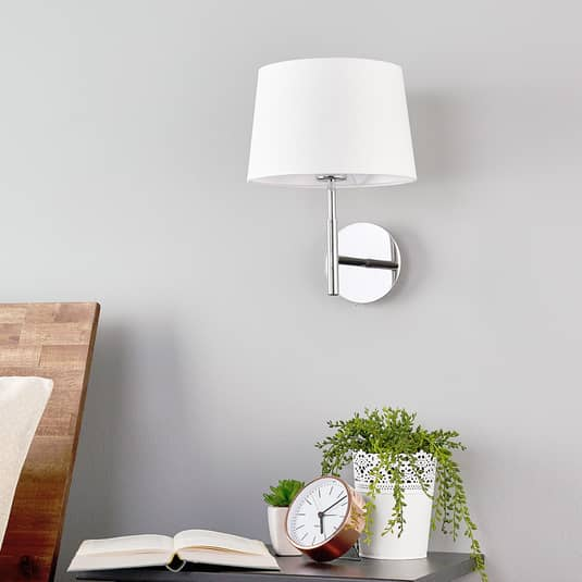 B-Ware Lucande Wandleuchte Lampe Leuchte Wandleuchte Ip20 Dorothea Mit Weißem Stoffschi - 4251096513127