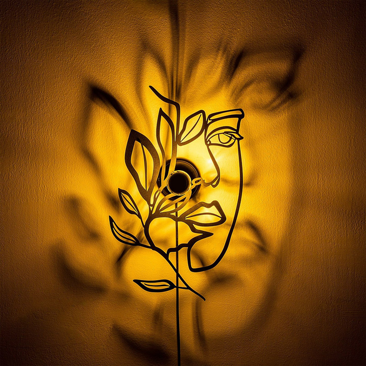 Flower Faced Wandlampe Leuchte Wandbeleuchtung Schwarz Metall 54 X 34 Cm Lampe B-Ware