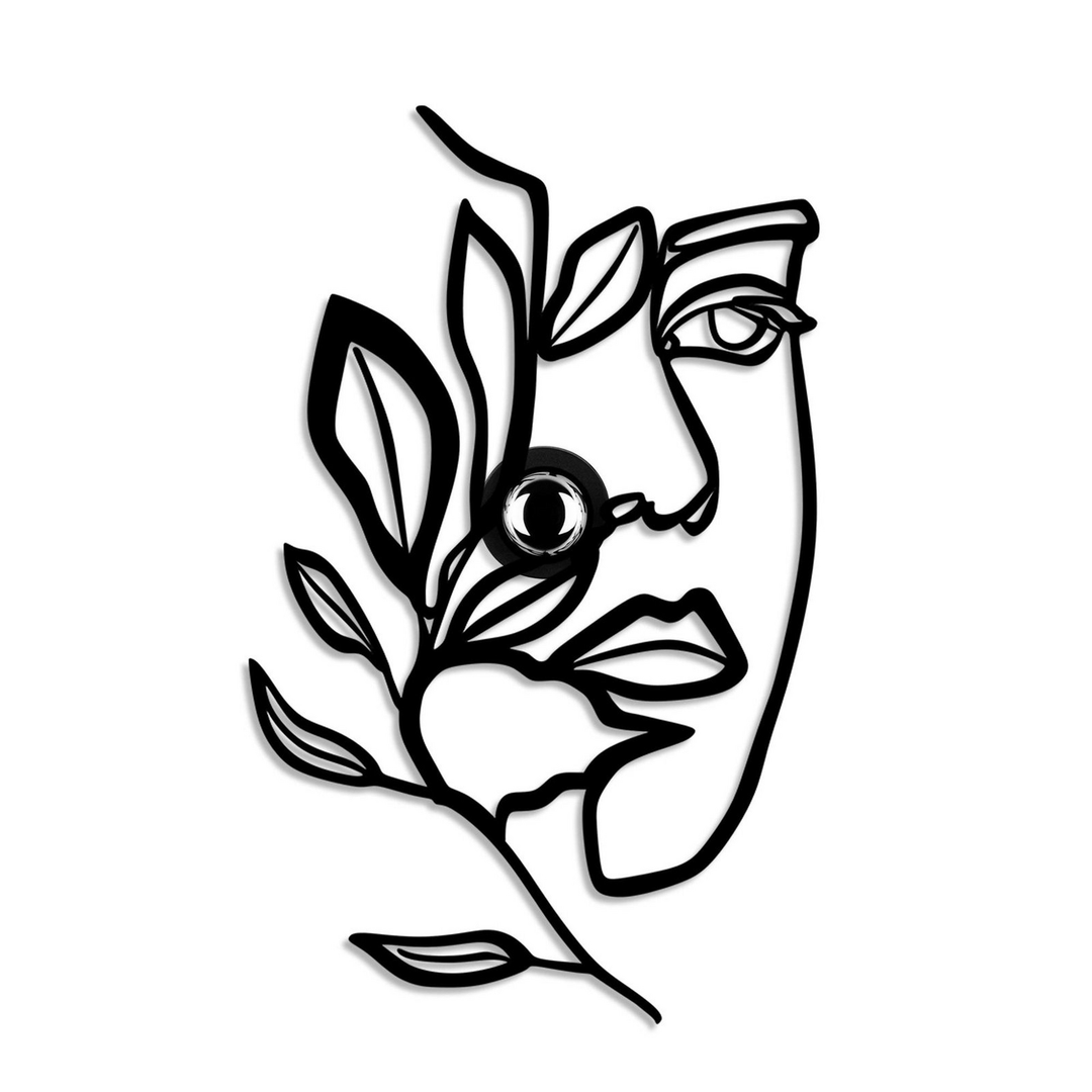Flower Faced Wandlampe Leuchte Wandbeleuchtung Schwarz Metall 54 X 34 Cm Lampe B-Ware