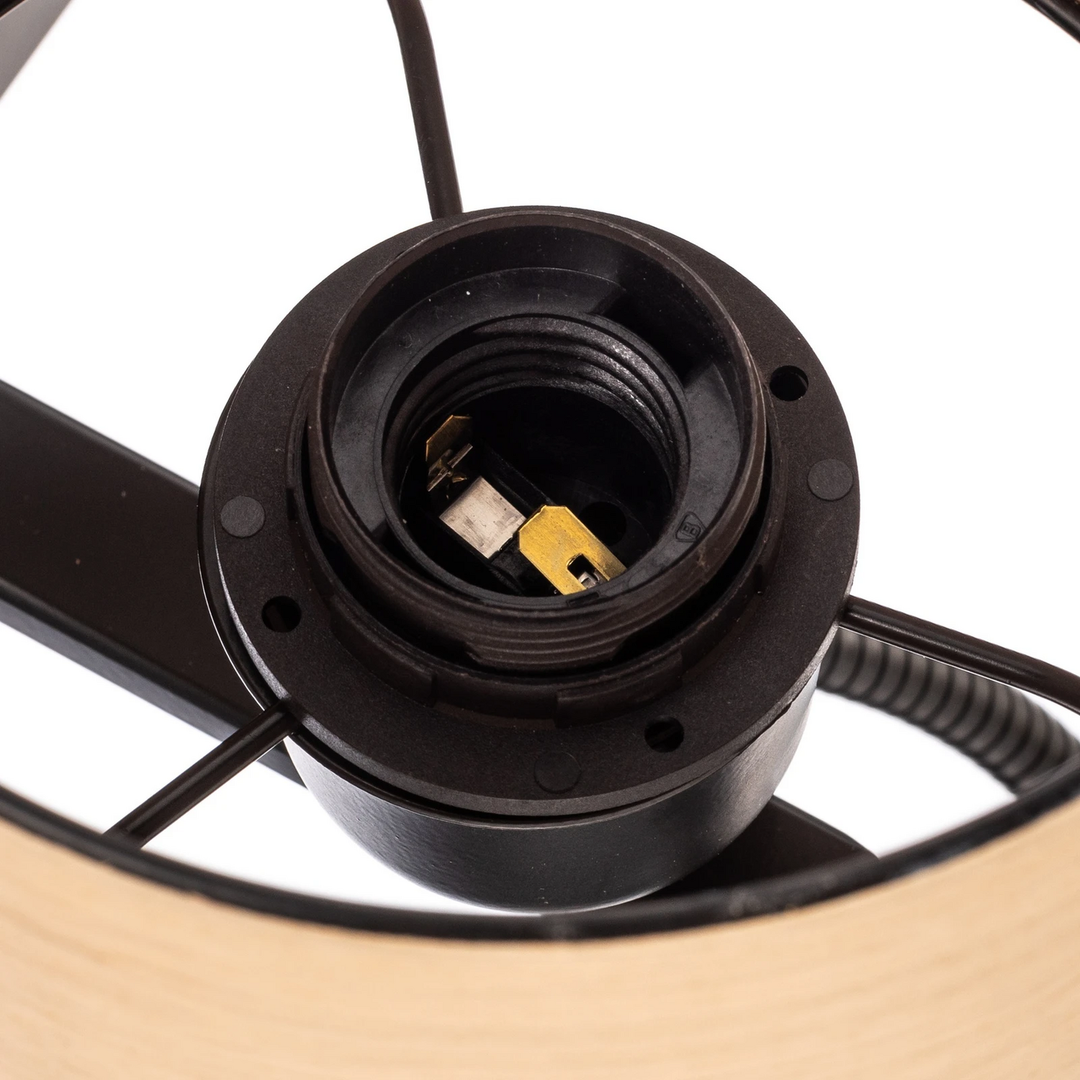 Argon Wandlampe Harry Wandleuchte Rund Leselampe Leuchte Schwarz/Holz Hell B-Ware - 5902553230963