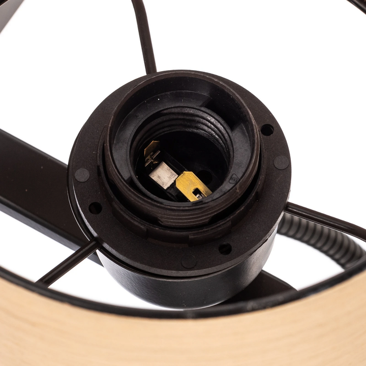 Argon Wandlampe Harry Wandleuchte Rund Leselampe Leuchte Schwarz/Holz Hell B-Ware - 5902553230963