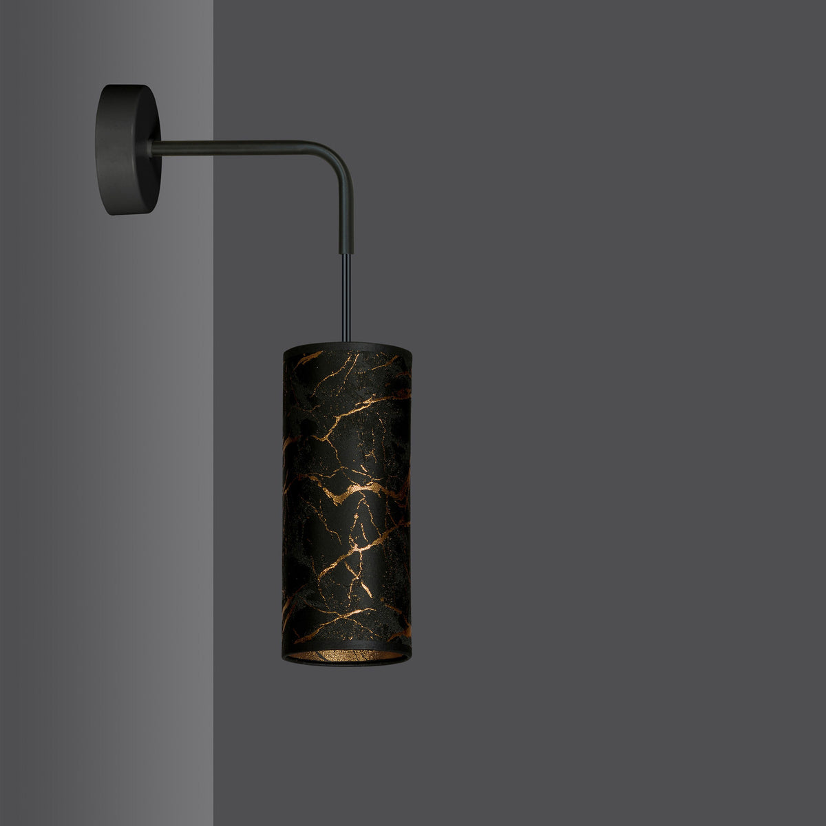 EMIBIG LIGHTING Joni Wandlampe Leuchte schwarz-marmoriert Textil Beleuchtung - 5901738920606