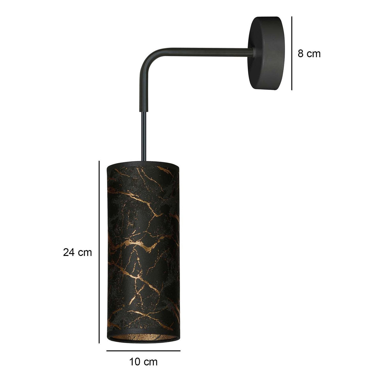 EMIBIG LIGHTING Joni Wandlampe Leuchte schwarz-marmoriert Textil Beleuchtung - 5901738920606