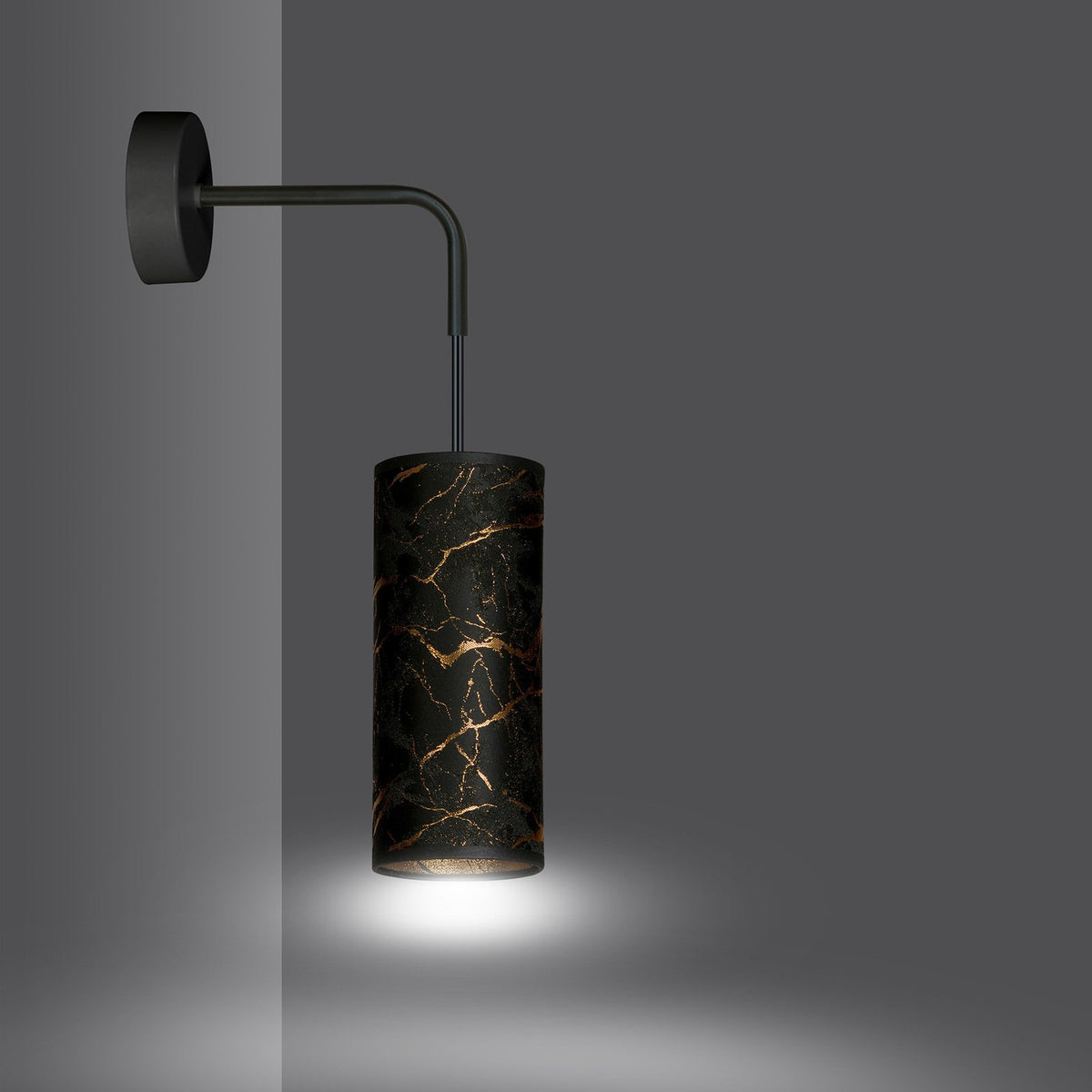 EMIBIG LIGHTING Joni Wandlampe Leuchte schwarz-marmoriert Textil Beleuchtung - 5901738920606