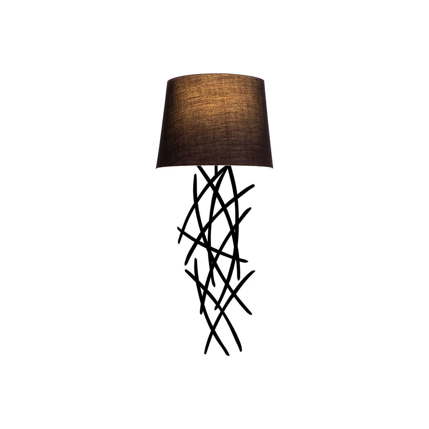 B-Ware Asaf Wandleuchte Wandlampe Stoffschirm Schwarz Leuchte Lampe Beleuchtung - 8681875580563