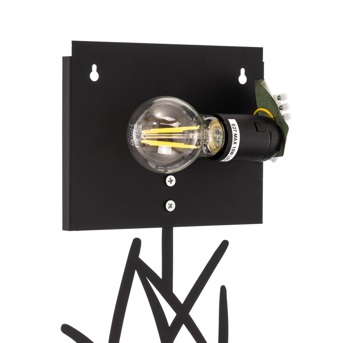 Asaf Wandleuchte Wandlampe Stoffschirm schwarz Leuchte Lampe Beleuchtung - 8681875580563