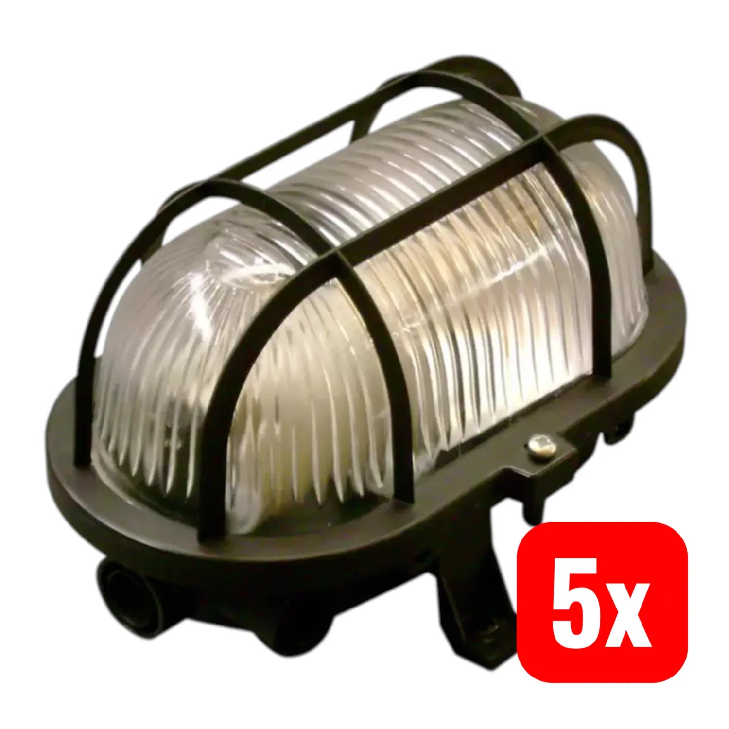 B-Ware Müller Licht Wandleuchte Basic Wandlampe Leuchte Lampe Oval Schwarz 5 Stück - 4004894032419