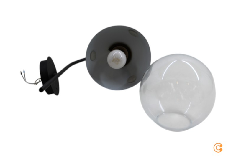 Wandleuchte Bastos 3055 Schwarz/Gold Antik/Klar Wandlampe Siehe Text/Foto C-Ware - 8681875884425