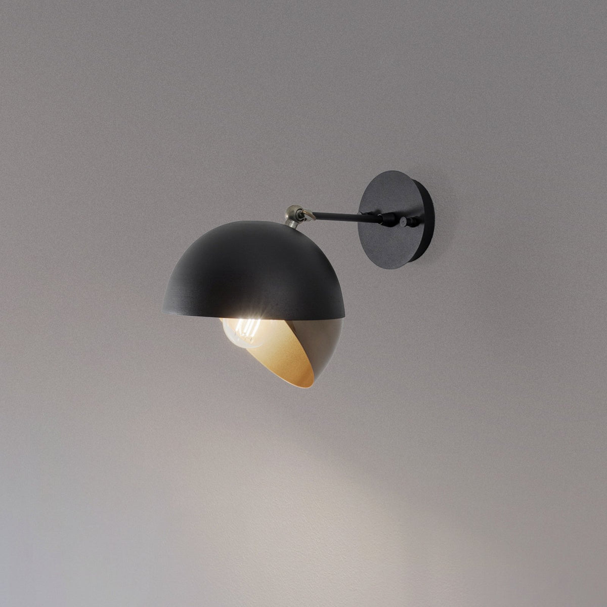 Berceste Wandleuchte Wandlampe Lampe schwarz gold Metall Modell 252A schwenkbar - 8681875569070