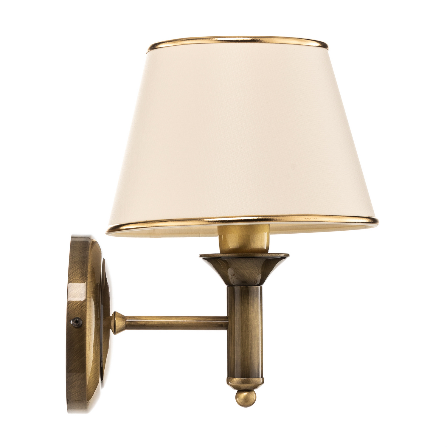 B-Ware Jupiter Wandleuchte Birmingham Messing Patiniert Creme Metall Leuchte E27 Led