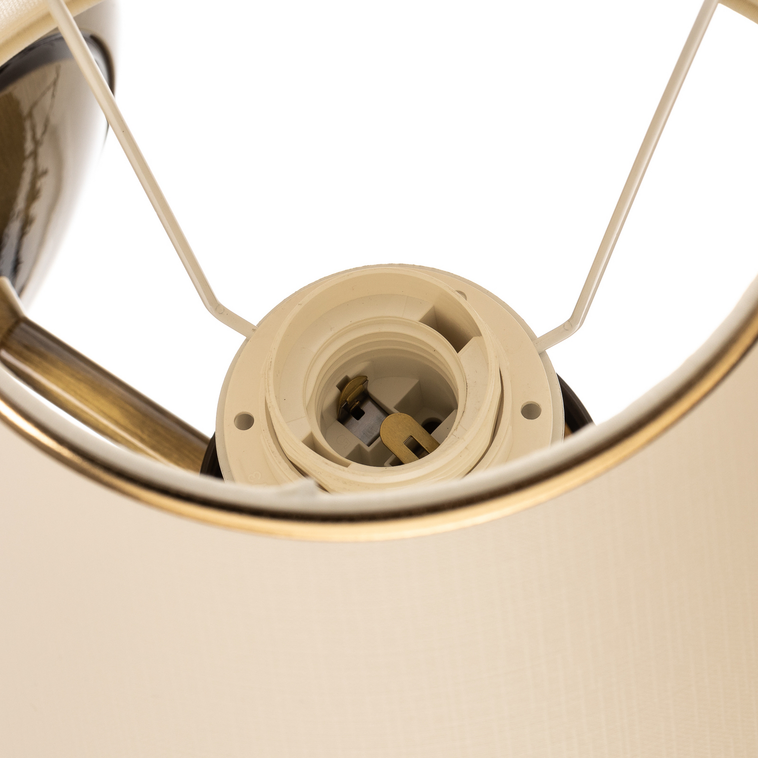B-Ware Jupiter Wandleuchte Birmingham Messing Patiniert Creme Metall Leuchte E27 Led