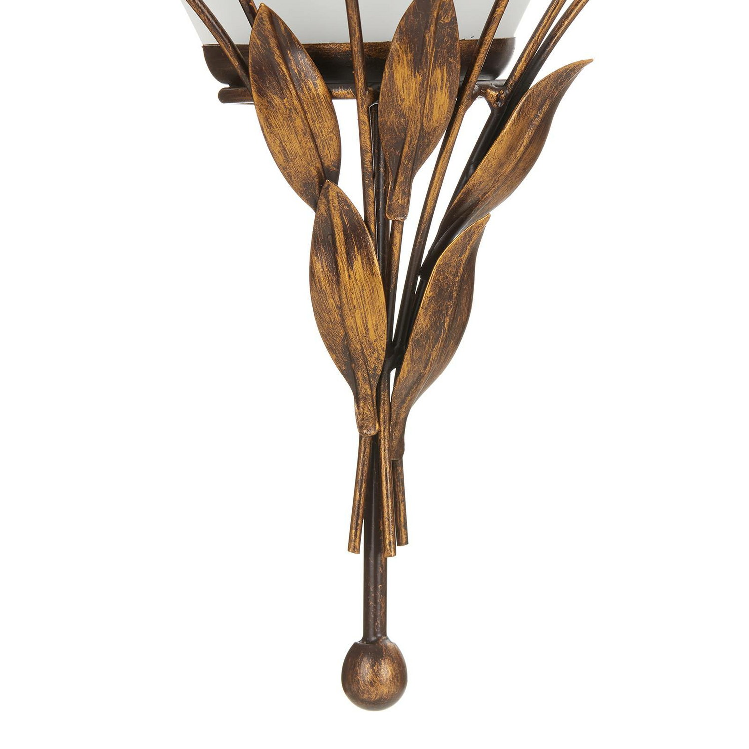 B-Ware Kögl Wandleuchte Campana Wandleuchte Lampe Leuchte E27 Blattdekor Rostbraun Weiß - 4040766151147