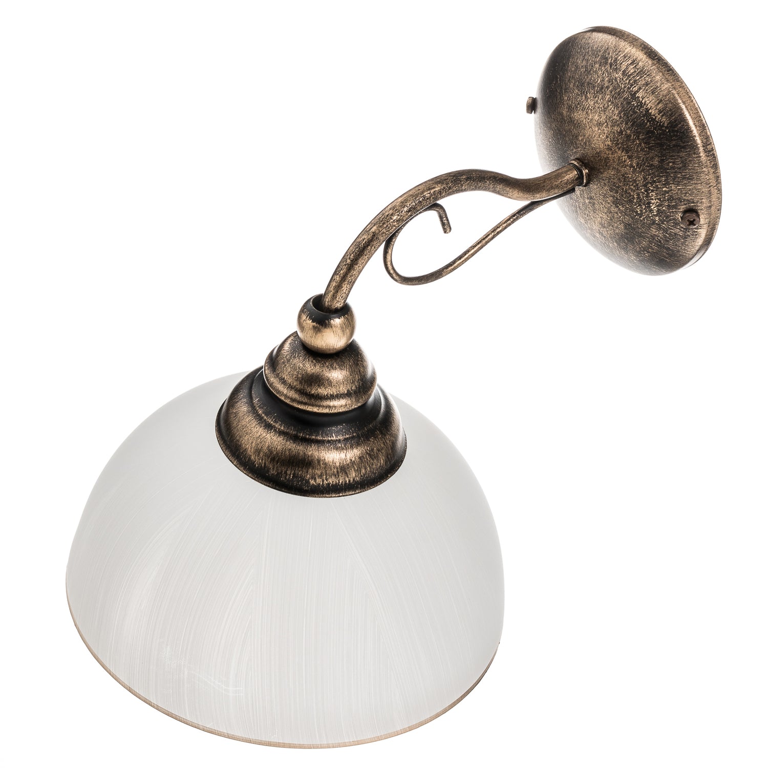 B-Ware Casale Wandleuchte Wandlampe Glas Metall Altmessing Dimmbar E27 Led Leuchte - 5905962011789