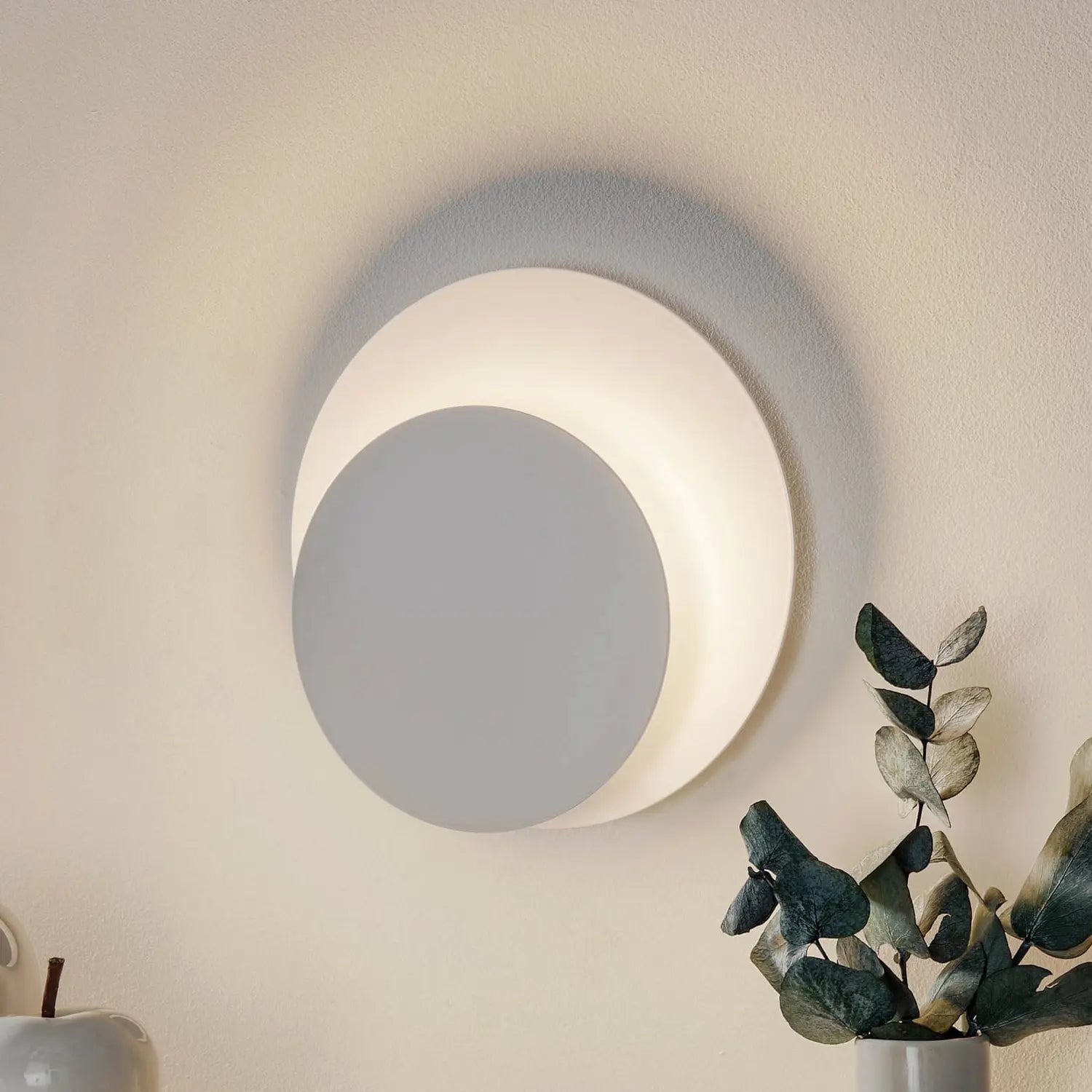 B-Ware Wandleuchte Wandlampe Circle Leuchte Lampe Rund Form Weiß Stahl Innenbeleuchtung - 5901738918443
