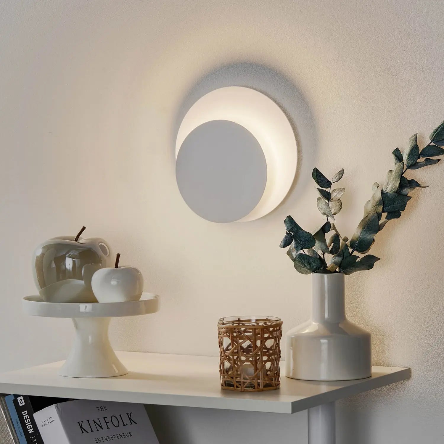 B-Ware Wandleuchte Wandlampe Circle Leuchte Lampe Rund Form Weiß Stahl Innenbeleuchtung - 5901738918443