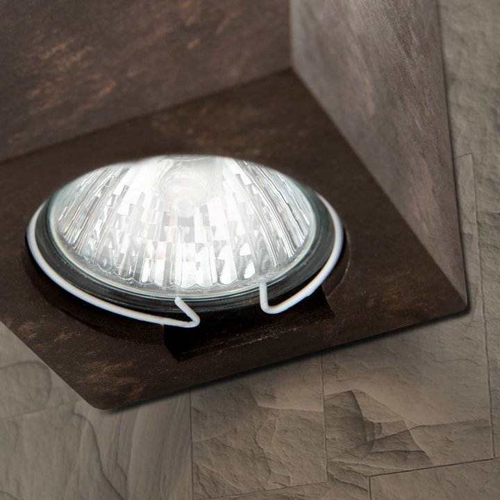 Wandleuchte Cube Lampe Wandbeleuchtung Rostbraun Höhe 7,5 Cm Keramik B-Ware - 9003090247486