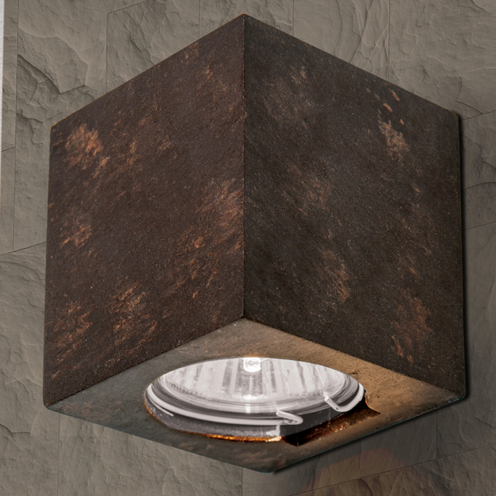 Wandleuchte Cube Lampe Wandbeleuchtung Rostbraun Höhe 7,5 Cm Keramik B-Ware - 9003090247486