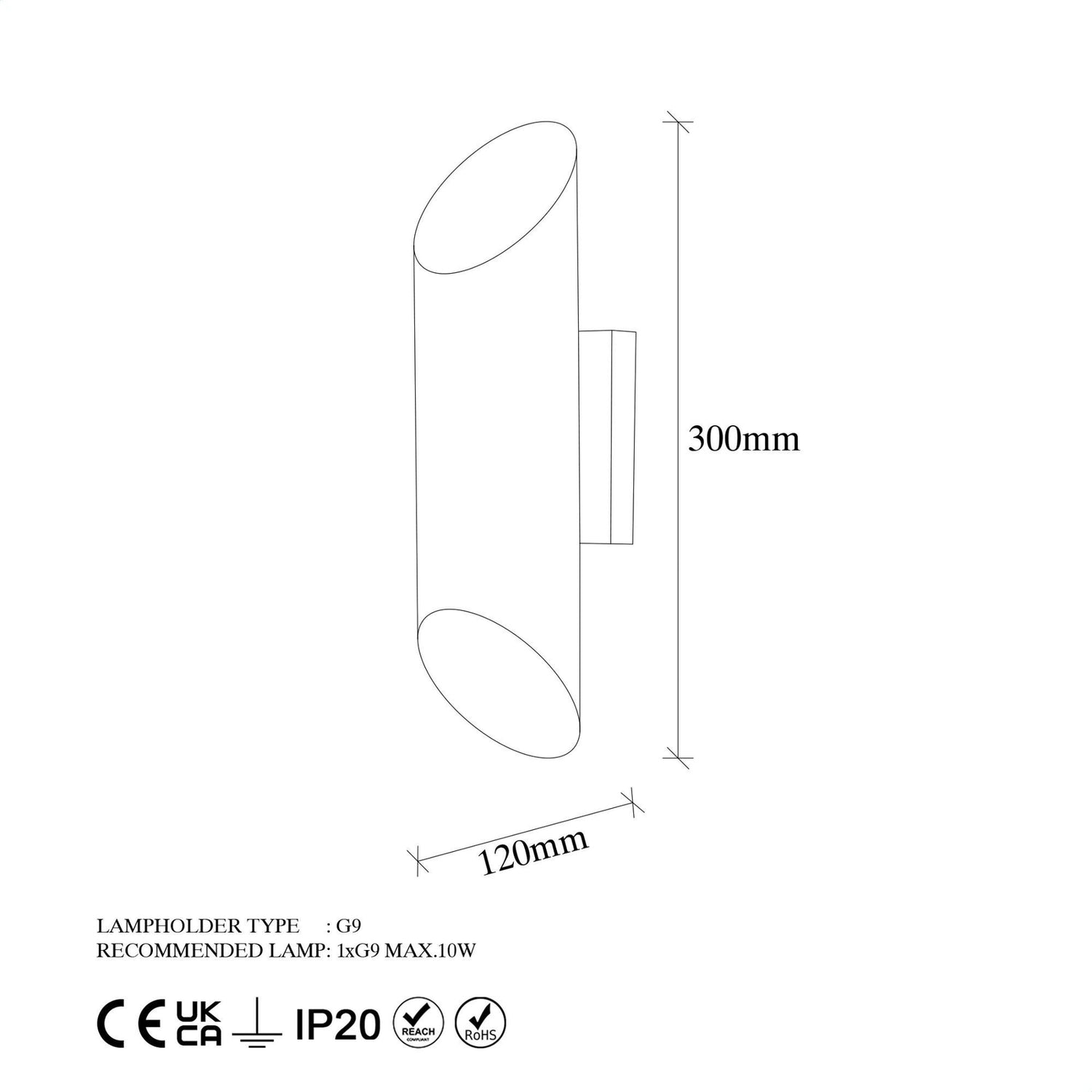 B-Ware Wandleuchte Wandlampe Cut Weiß Metall Leuchte Lampe Up Down Höhe 30 Cm - 8683342590815
