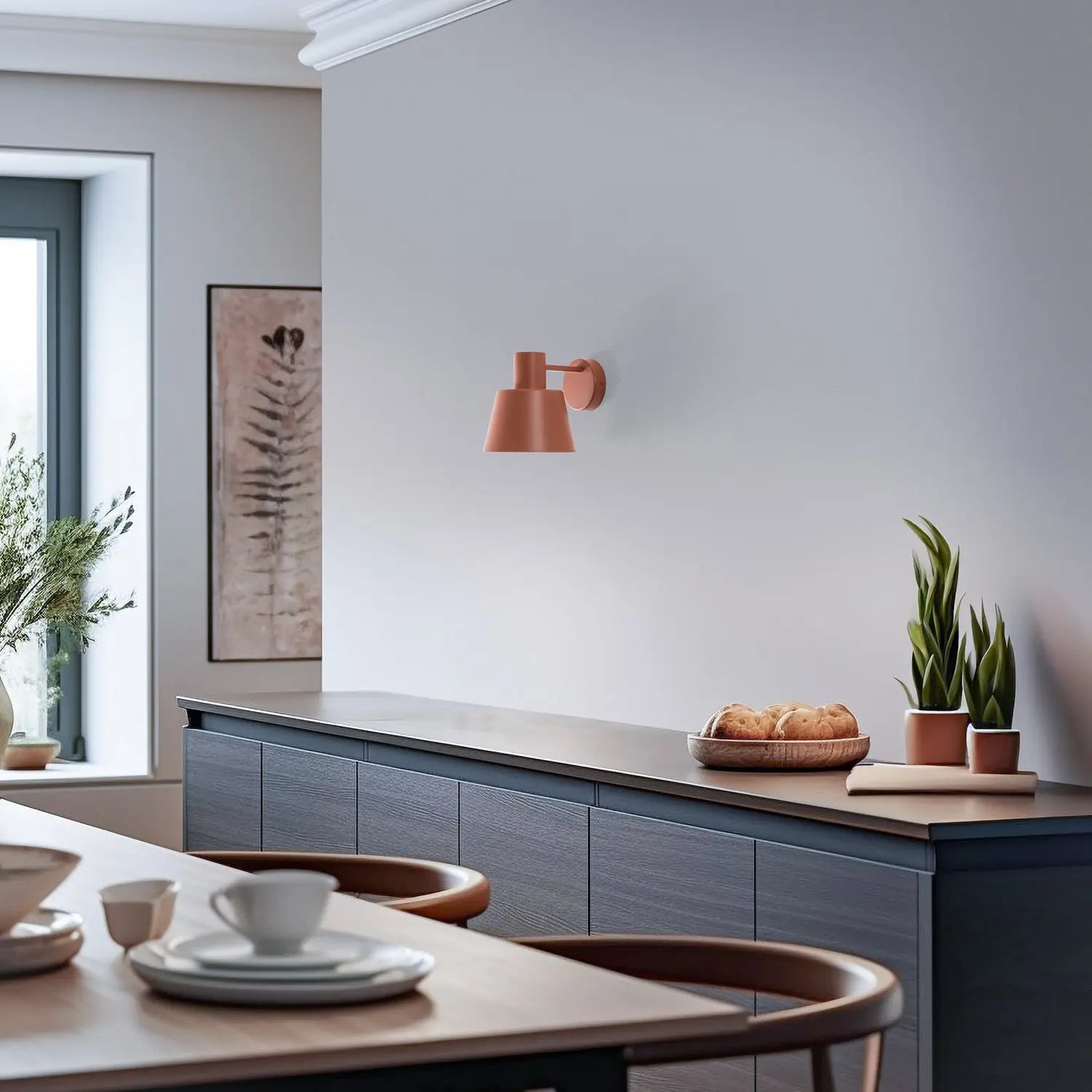 B-Ware Dunka Wandleuchte Lampe Wandlampe Ziegelrot 1 Flammig Stahl Höhe 17 Cm - 5902846810469