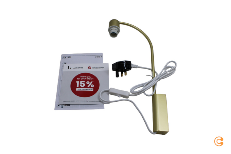 B-Ware Nordlux Wandleuchte Ellen 20 Kabel Stecker Messing Weiß Wandlampe Lampe 2 Stück - 5704924014116