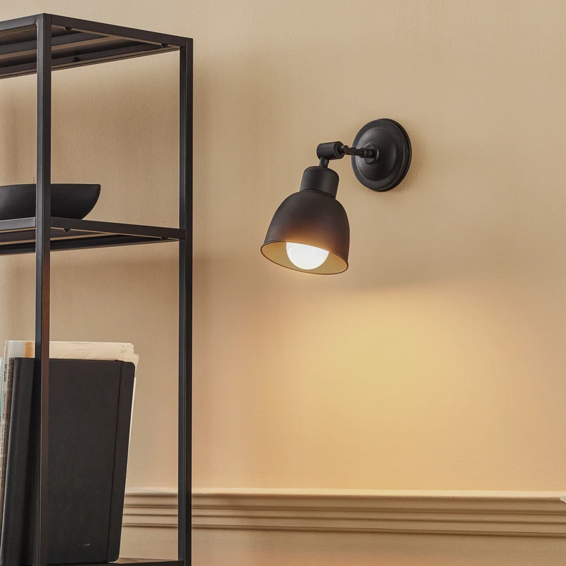 Euluna Wandleuchte Wandlampe Emoti Schwarz Einflammig Beleuchtung B-Ware - 5902553218299