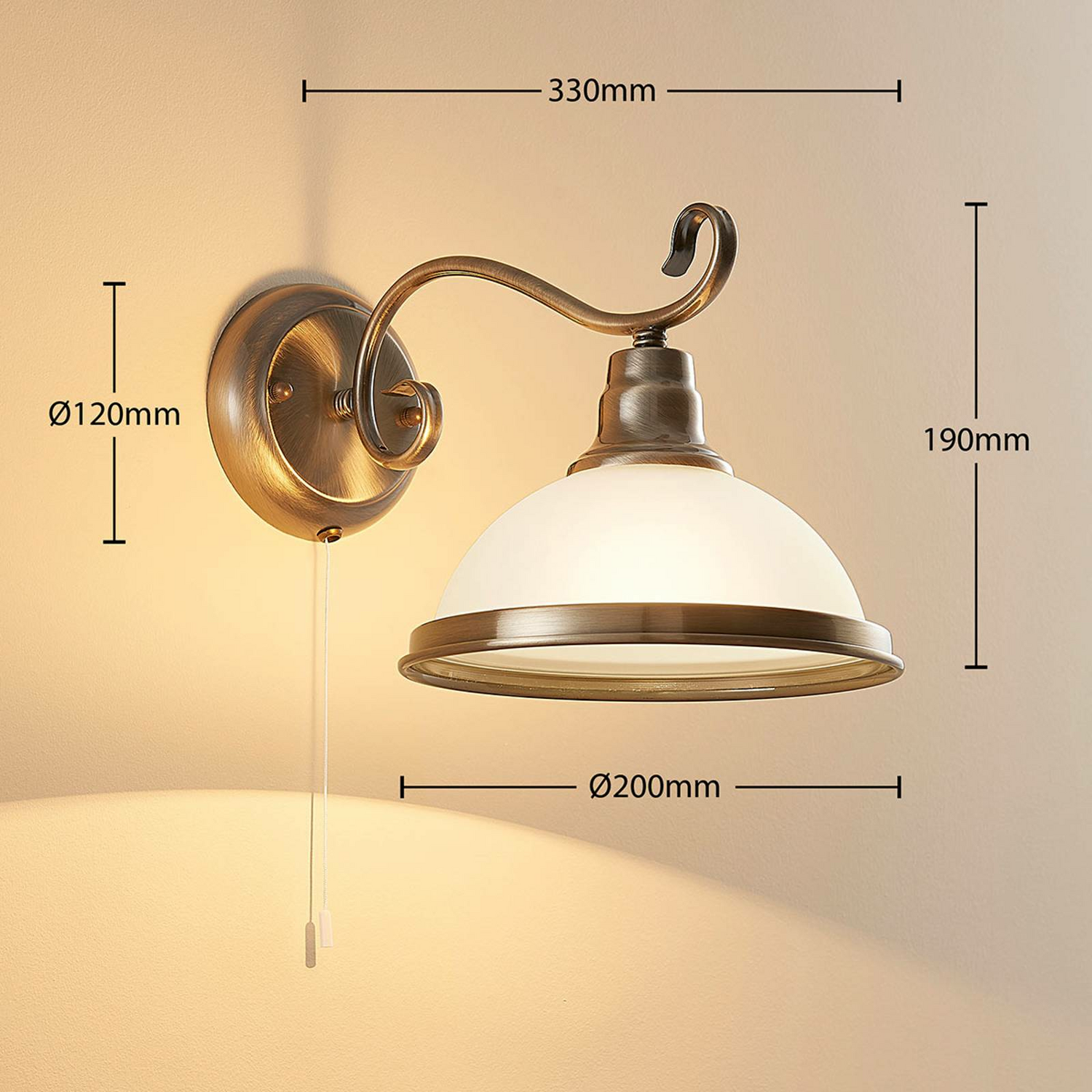 Lindby Wandleuchte Frieda Wandlampe Leselampe Lampe Leuchte Mit Zugschalter Flur B-Ware - 4251096517071