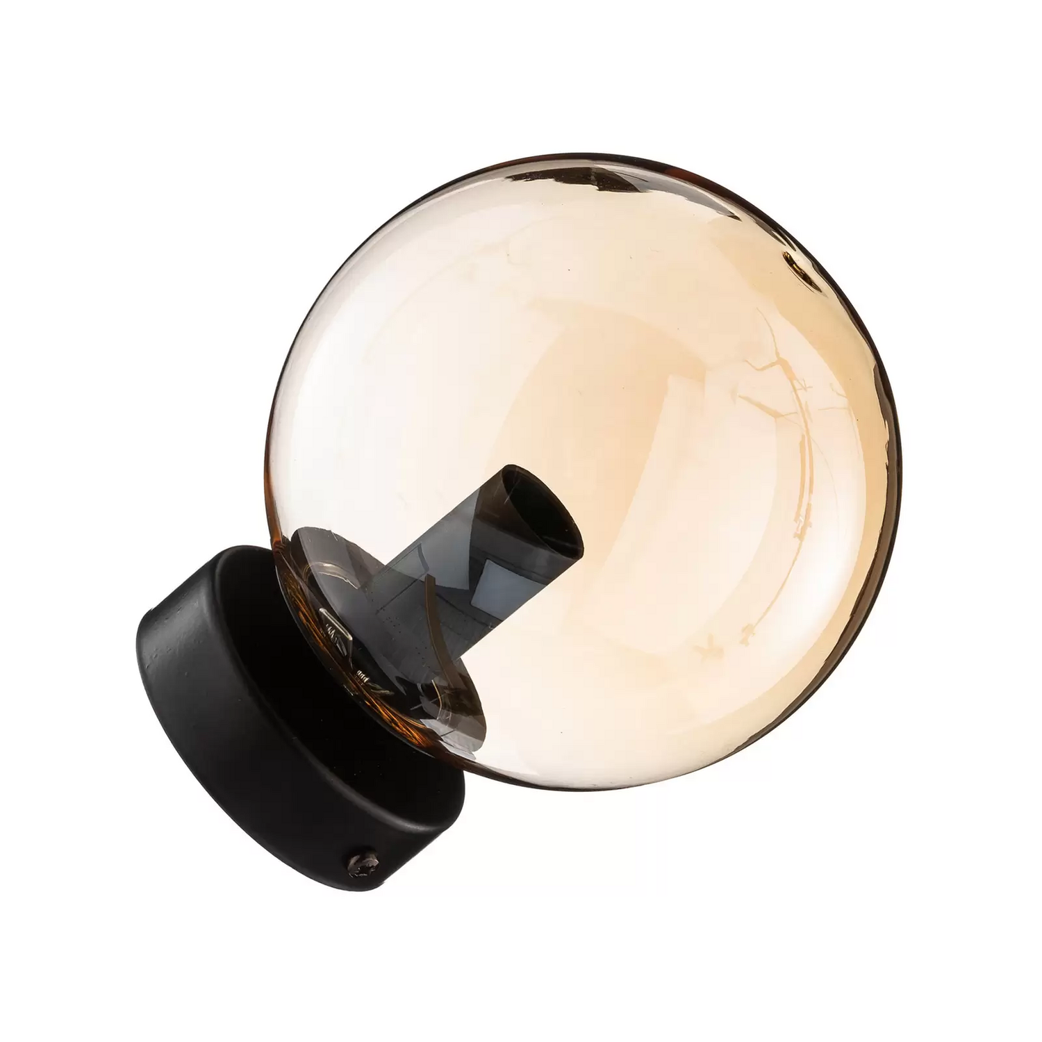 B-Ware Wandleuchte Glassy Schwarz Amber Glas E14 ø 14 Cm Wandlampe Lampe Leuchte Spot - 5901738918948