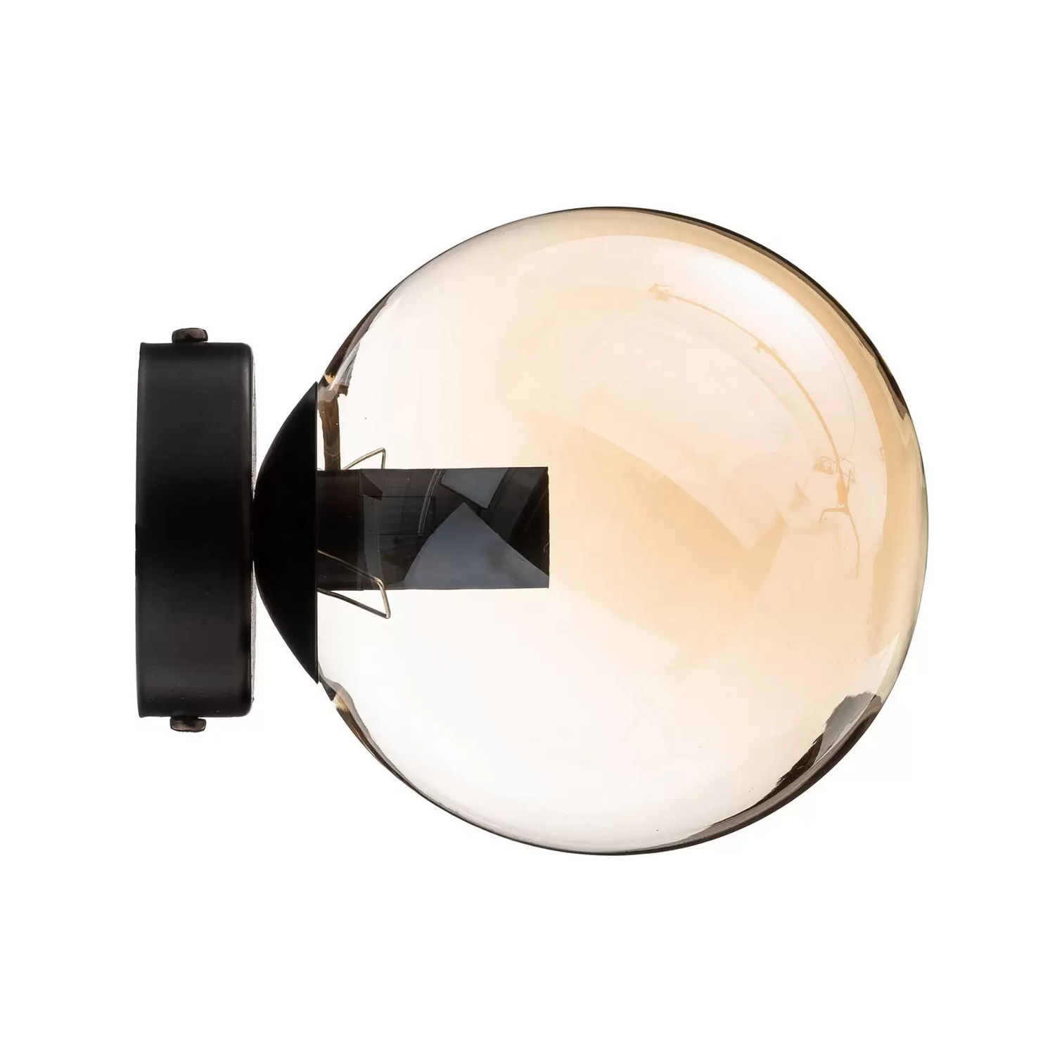 B-Ware Wandleuchte Glassy Schwarz Amber Glas E14 ø 14 Cm Wandlampe Lampe Leuchte Spot - 5901738918948