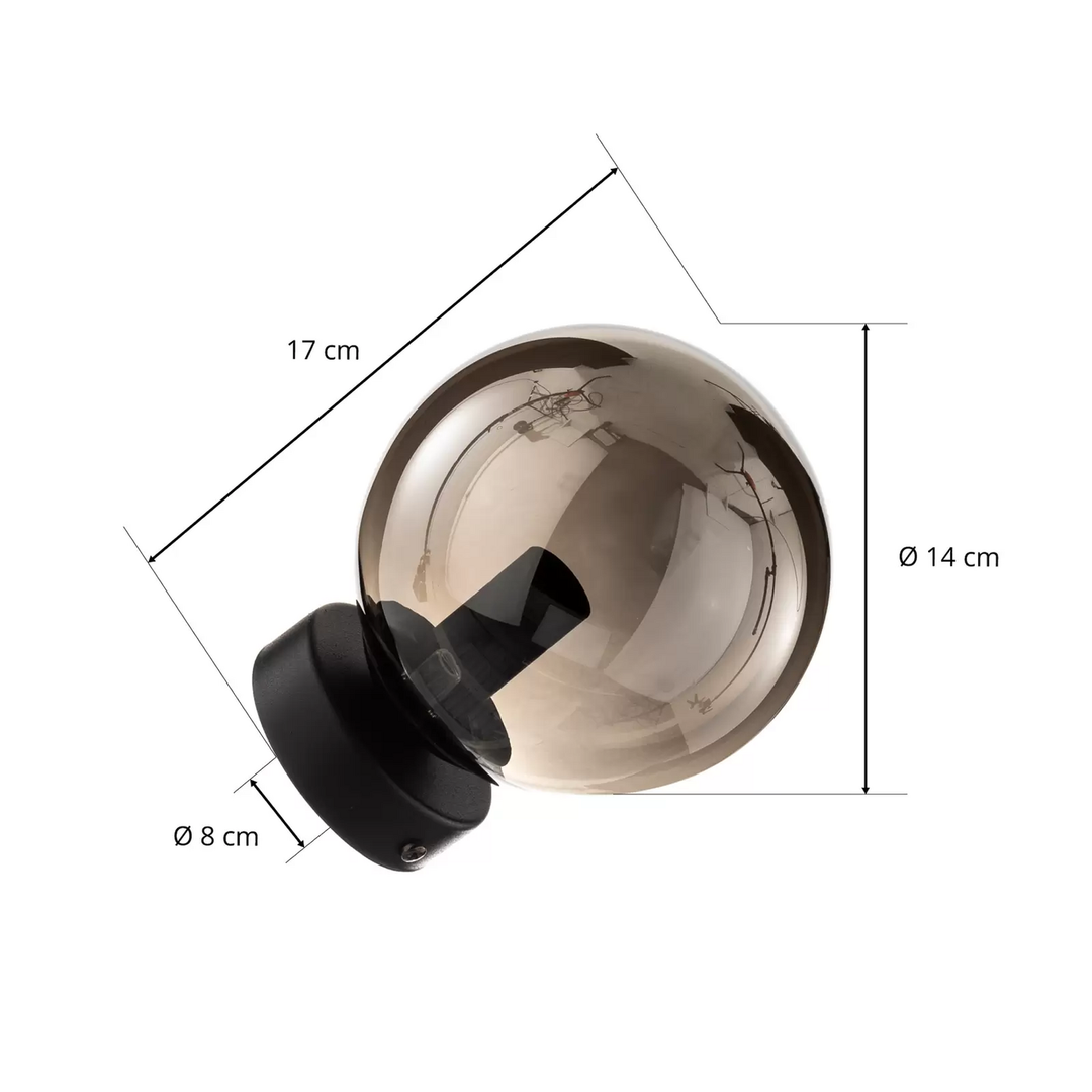 Wandleuchte Glassy Schwarz Grafit Glas E14 ø 14 Cm Wandlampe Lampe Leuchte Spot B-Ware - 5901738918924