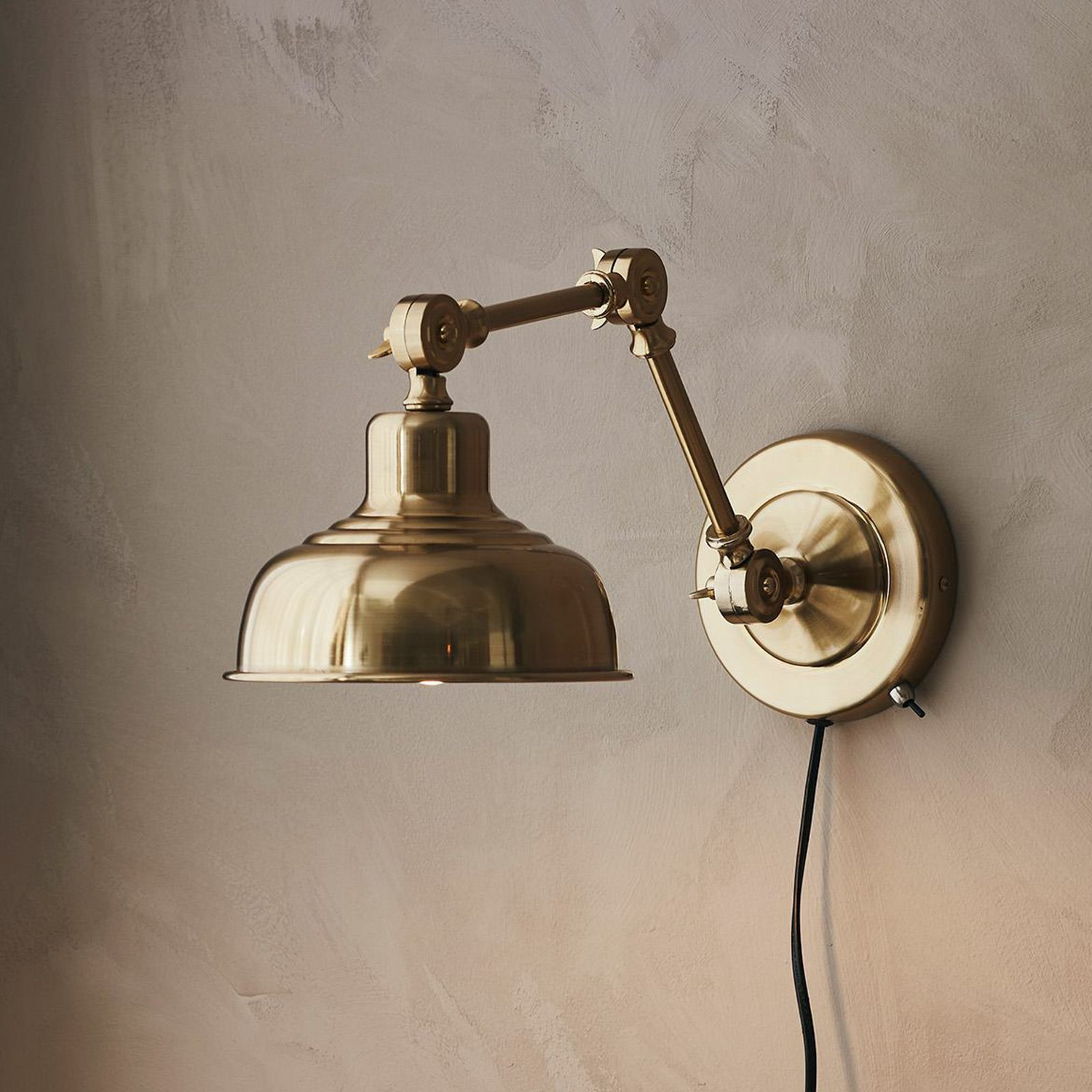 B-Ware Wandleuchte Grimstad Wandlampe Leuchte Messingfarben Antik Eisen Stecker995 - 7330024599260