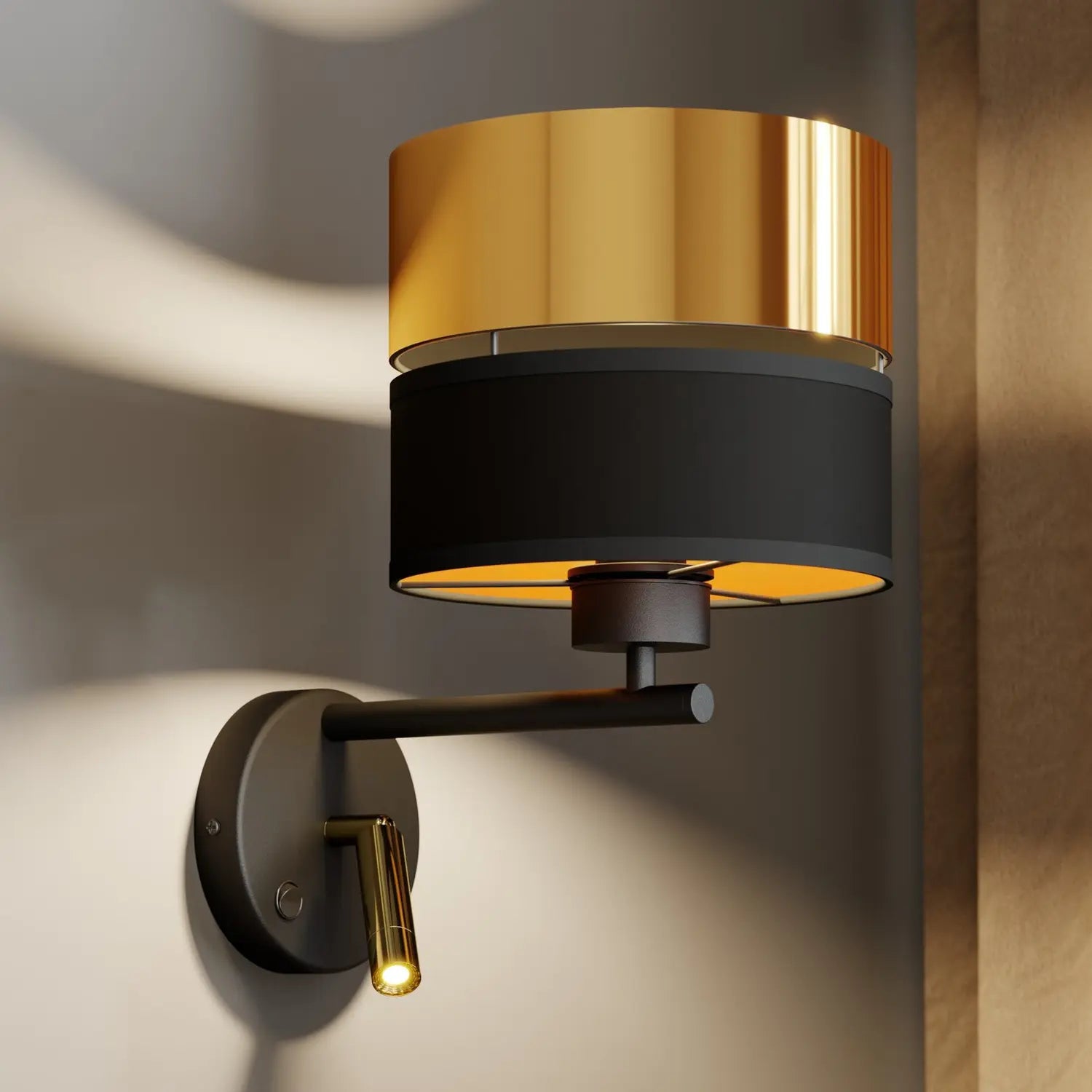 B-Ware Euluna Wandleuchte Hilton Schwarz Gold Led Leselicht Wandleuchte Wandlicht 764 - 5901780525798
