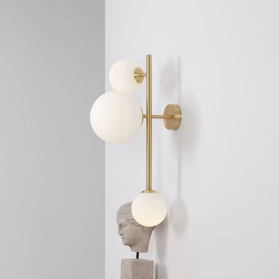 Wandleuchte Joel Wandlampe Wandlicht Leuchte Lampe Led Messing/Weiß Dreiflammig B-Ware - 5904798654467