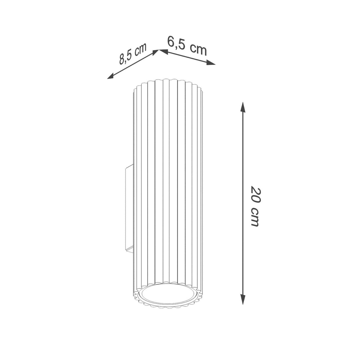 Wandleuchte Karbon Wandlampe Aluminium Schwarz 2-flammig dimmbar 20 cm GU10 LED - 5907073023965