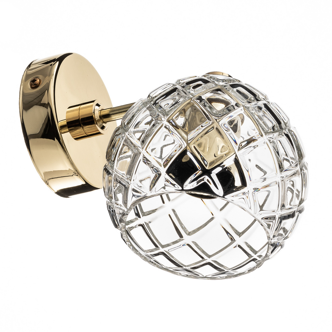 Wandleuchte Lampe Odel Glas Messing Transparent E27 Leuchte Siehe Text/Foto B-Ware - 5902553216462