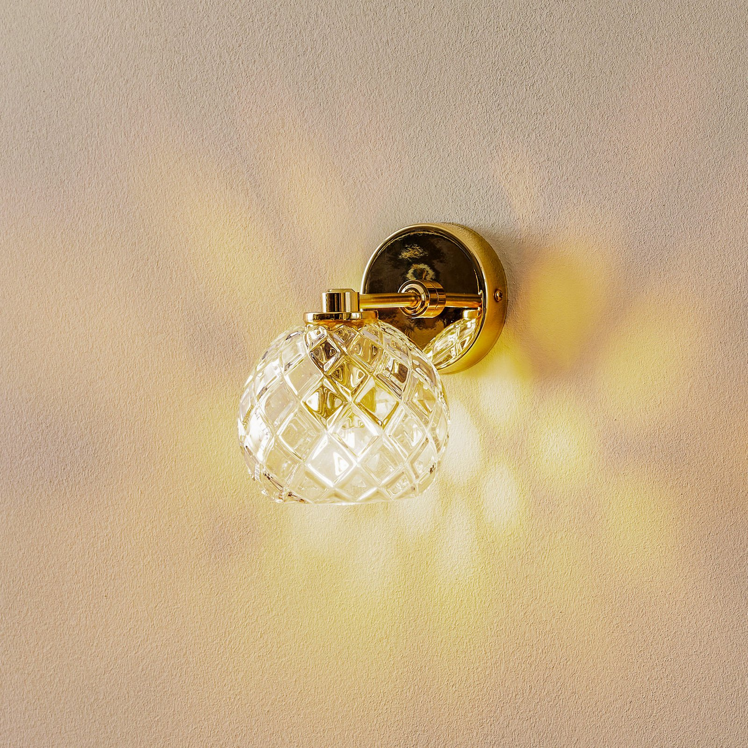 Wandleuchte Lampe Odel Glas Messing Transparent E27 Leuchte Siehe Text/Foto B-Ware - 5902553216462