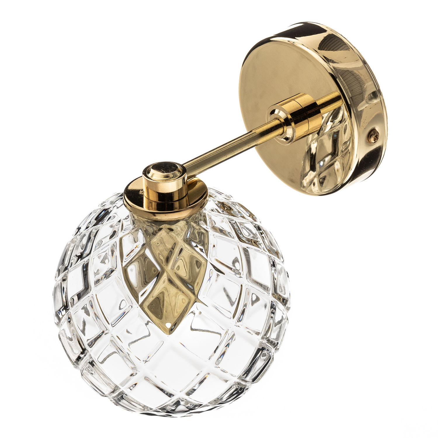 Wandleuchte Lampe Odel Glas Messing Transparent E27 Leuchte Siehe Text/Foto B-Ware - 5902553216462