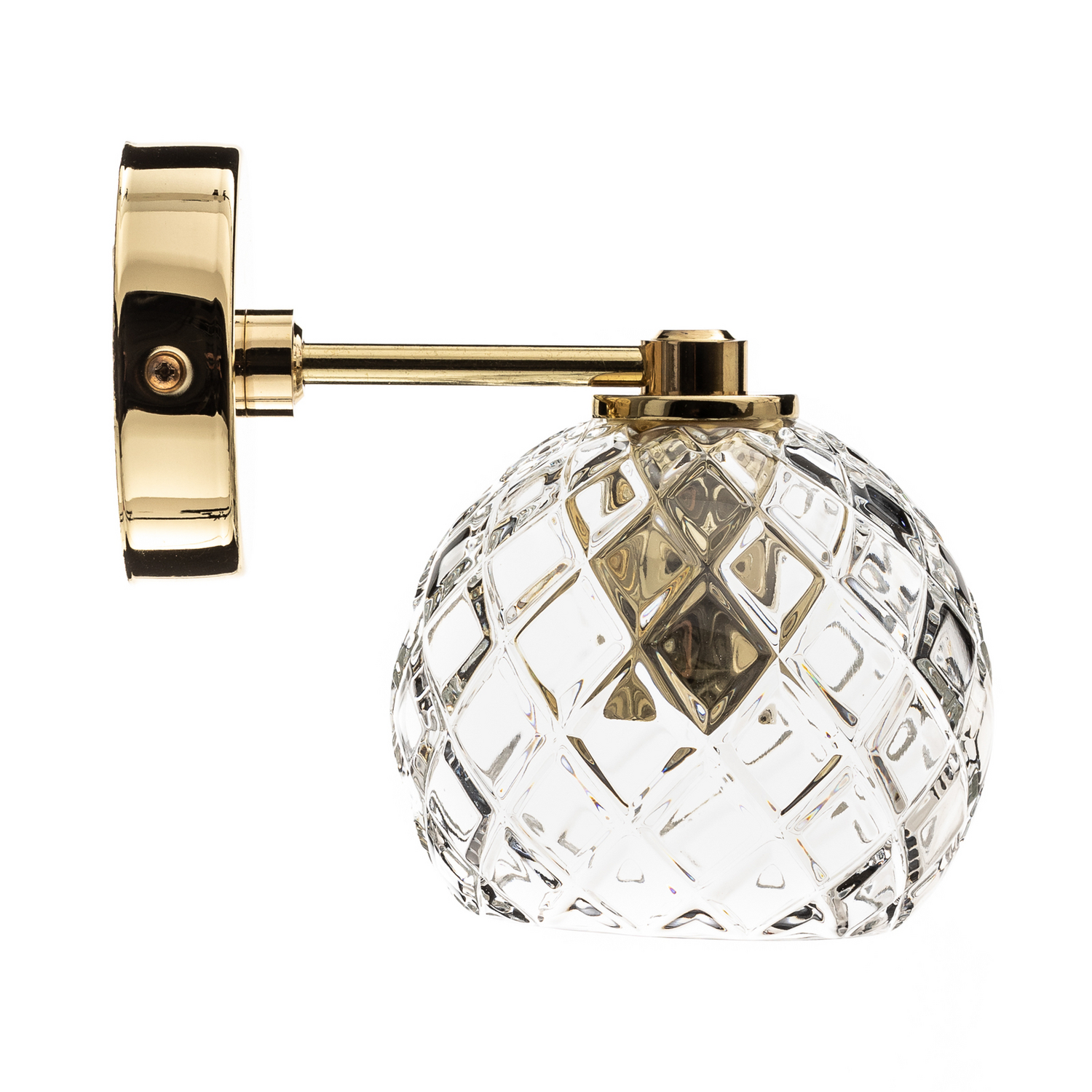 Wandleuchte Lampe Odel Glas Messing Transparent E27 Leuchte Siehe Text/Foto B-Ware - 5902553216462