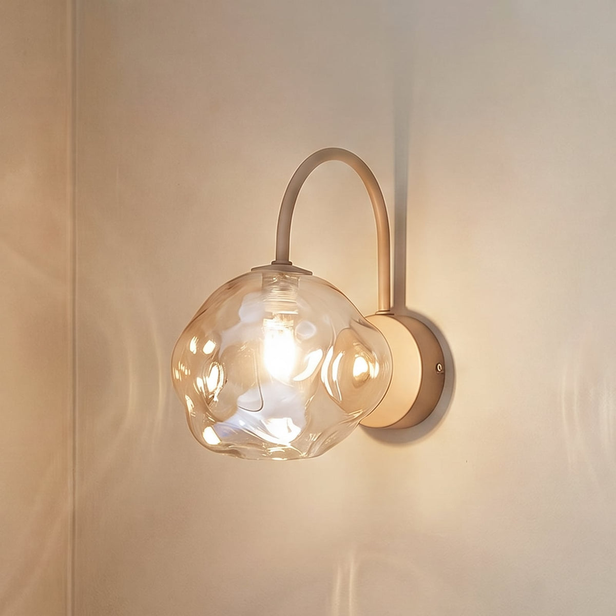 Wandleuchte Wandlampe Lava Glas Beige Leuchte Lampe LED G9 Beleuchtung 995 - 5906135111527