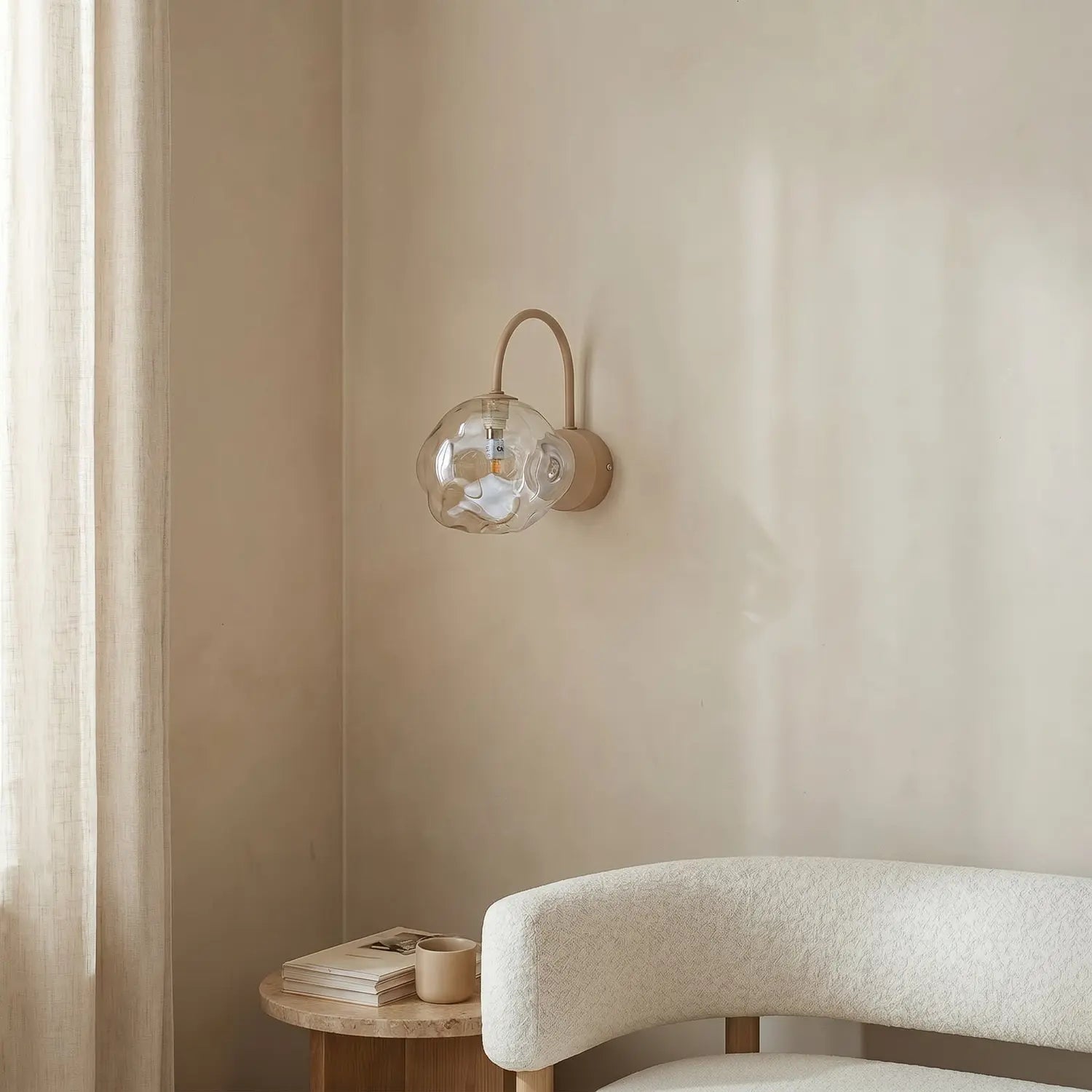 B-Ware Wandleuchte Wandlampe Lava Glas Beige Leuchte Lampe Led G9 Beleuchtung 189 - 5906135111527