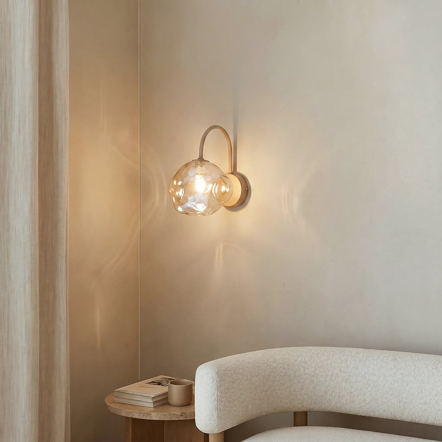 B-Ware Wandleuchte Wandlampe Lava Glas Beige Leuchte Lampe Led G9 Beleuchtung 189 - 5906135111527