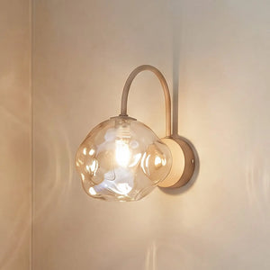 B-Ware Wandleuchte Wandlampe Lava Glas Beige Leuchte Lampe Led G9 Beleuchtung 189