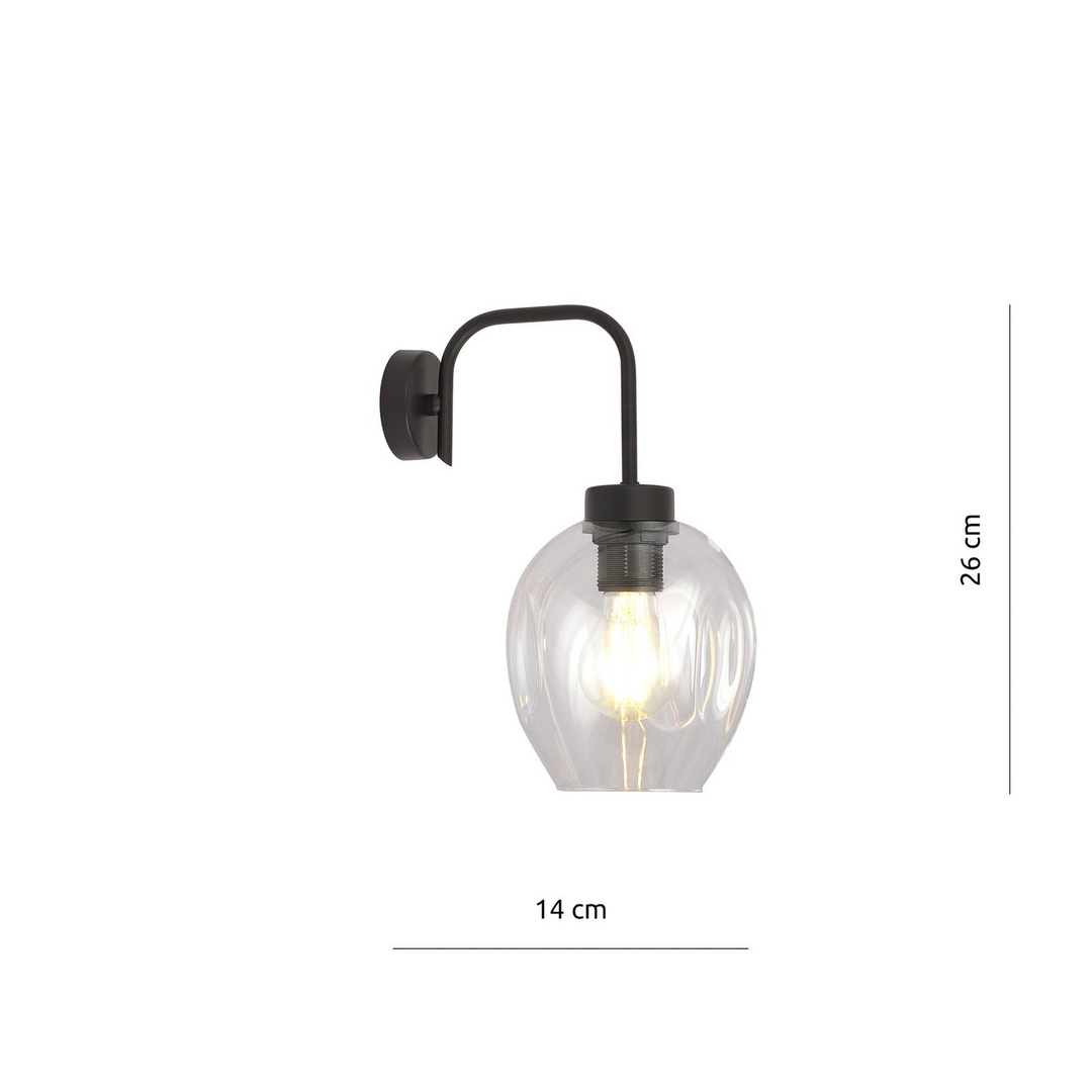 Wandleuchte Lukka Wandlampe Leuchte Beleuchtung Einflammig Schwarz Klar Lampe B-Ware - 5901738923140