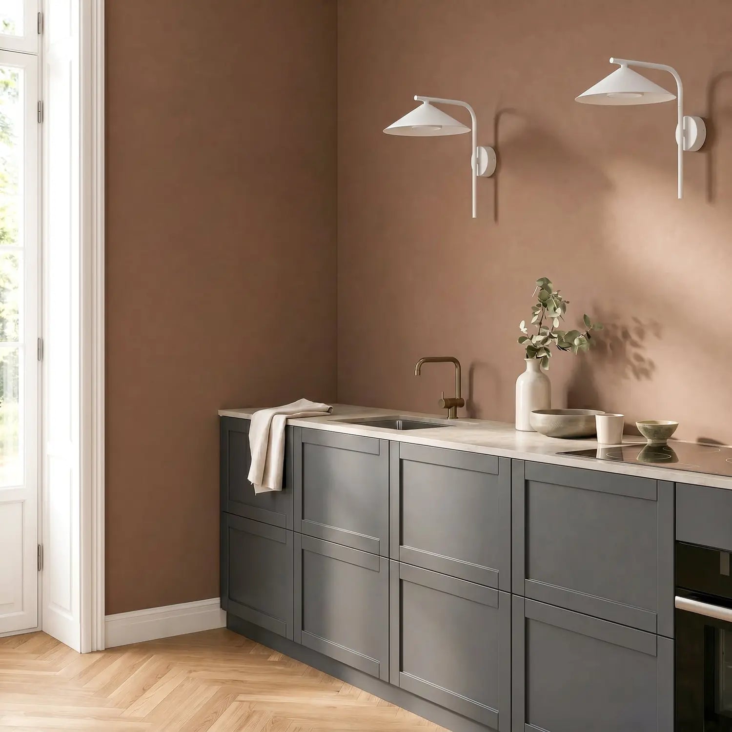 B-Ware Lume Wandleuchte Wandlampe Lume S Metall Greige Gx53 Wohnzimmer Flur Esszim305 - 5906135113231